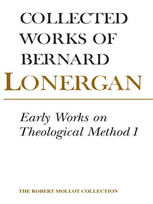 cover image of Early Works on Theological Method 1, Volume 22